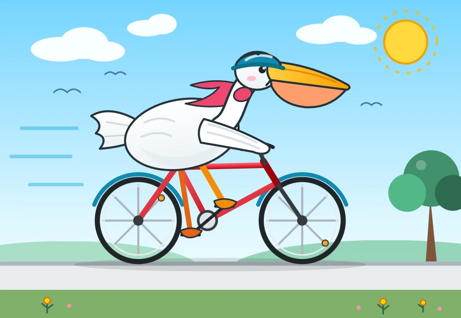 An image of a pelican riding a bicycle, generated by Meta's Muse Wonder model at maximum reasoning level.